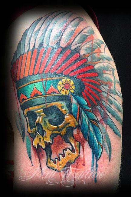 Tattoos - indian skull - 93888